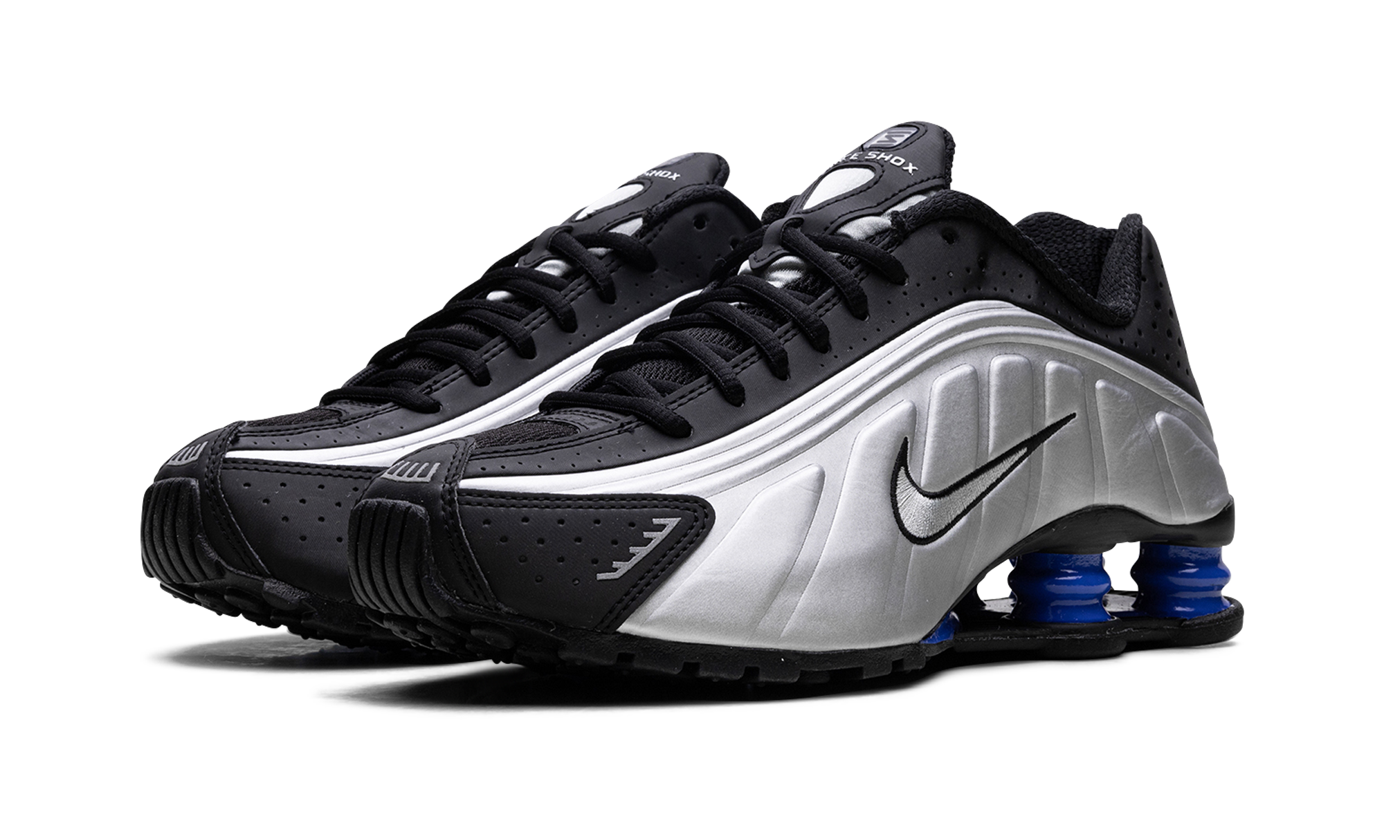 Shox R4 Women "Metallic Silver Black Racer Blue"