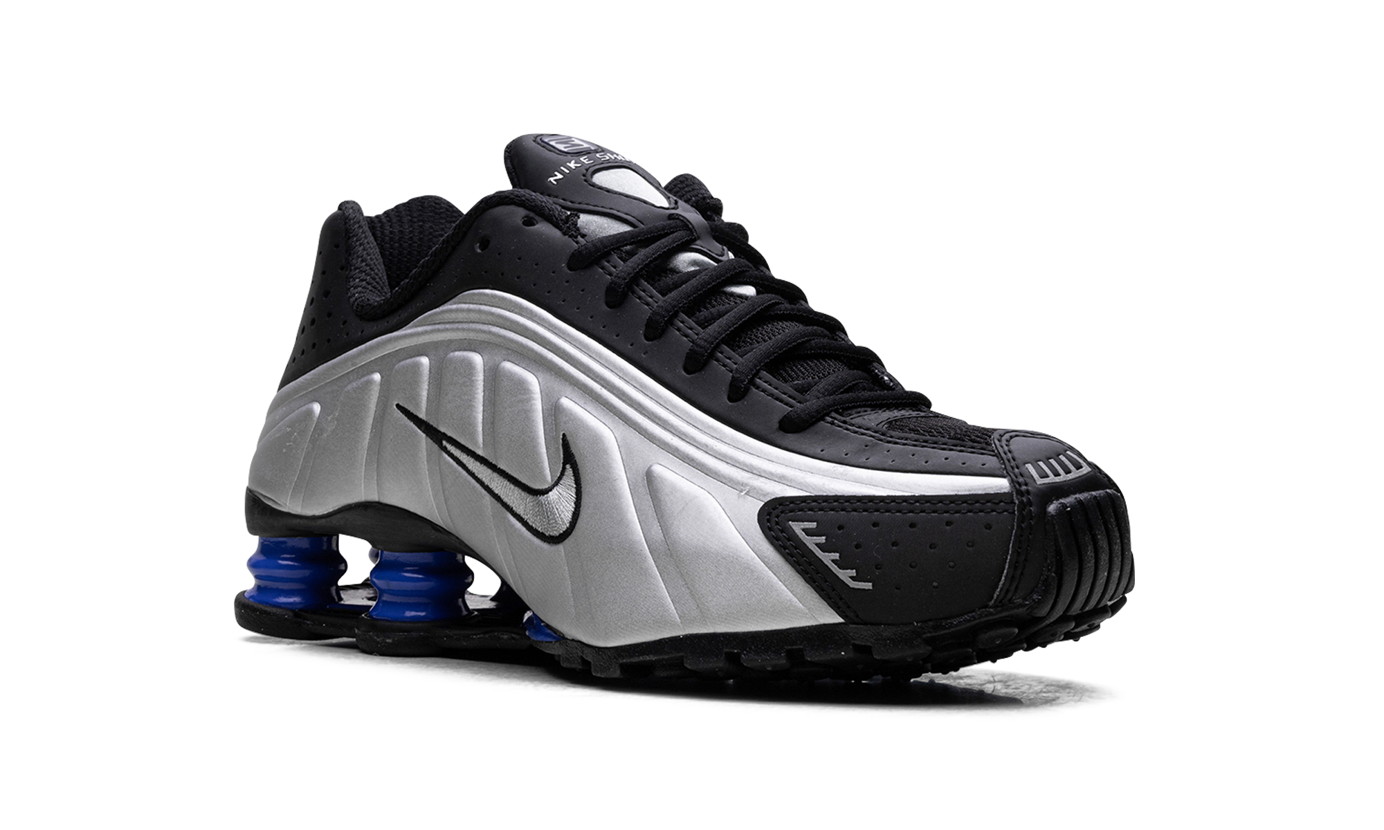 Shox R4 Women "Metallic Silver Black Racer Blue"