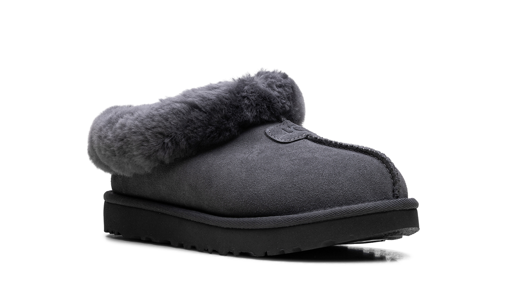 Tazzette Genuine Shearling Collar Slipper Women "Obsidian"