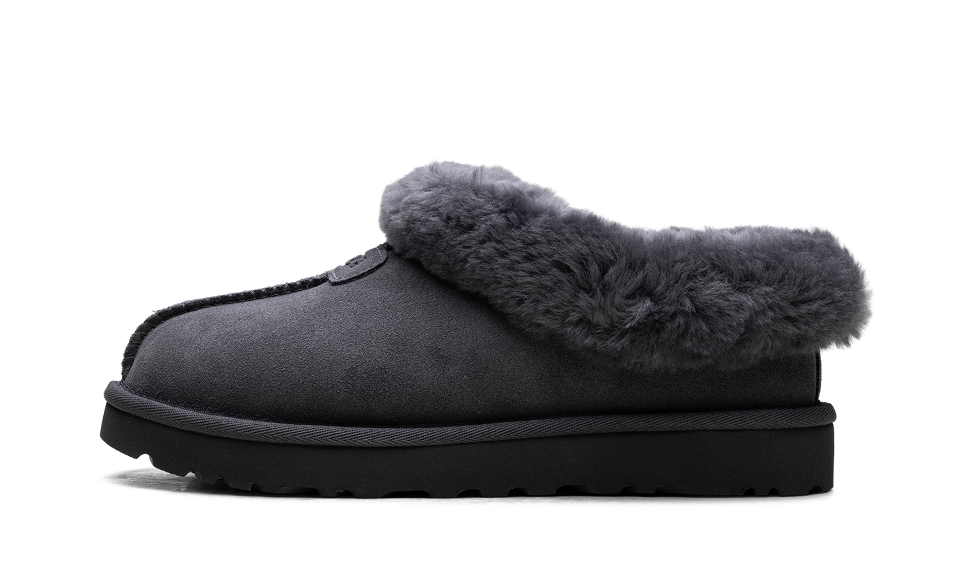 Tazzette Genuine Shearling Collar Slipper Women "Obsidian"