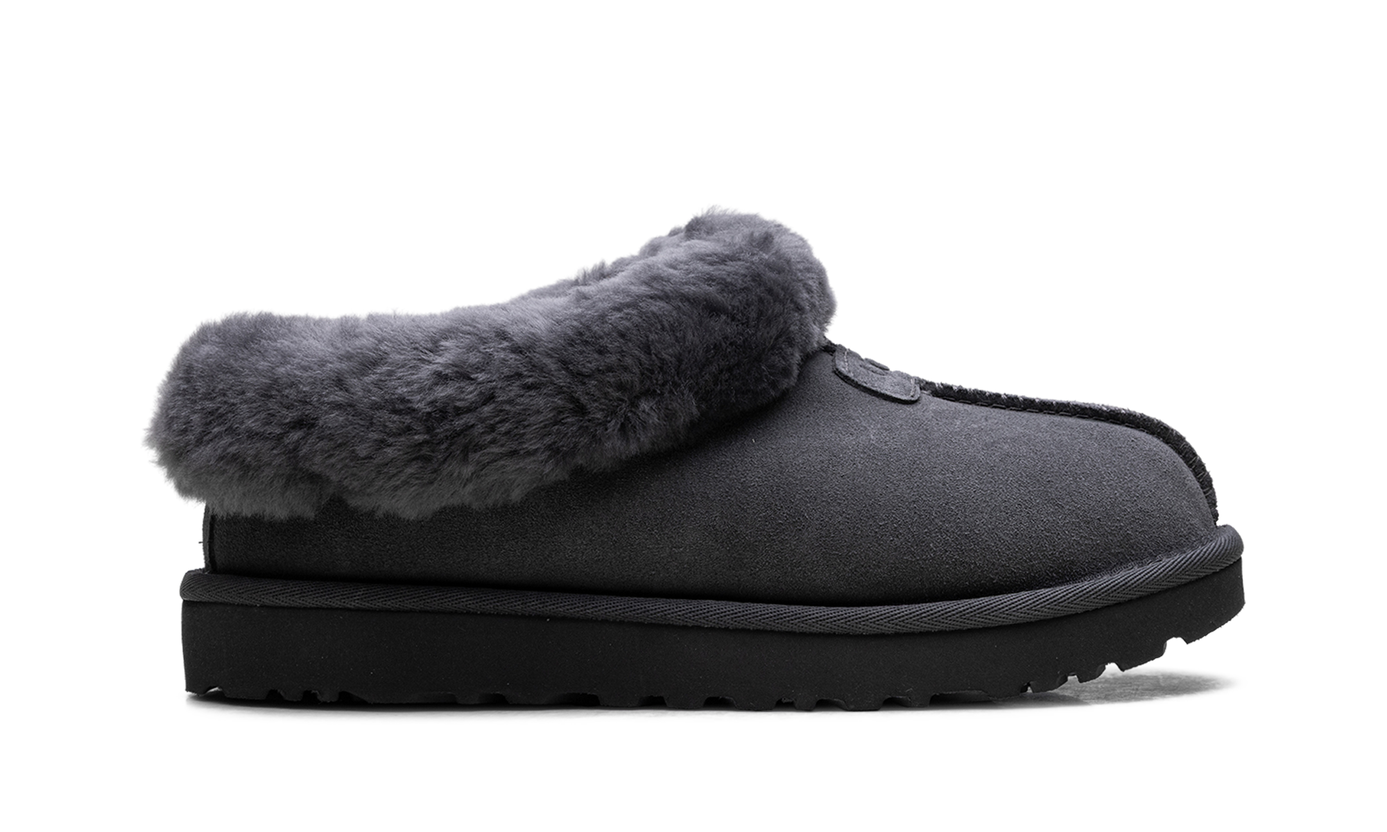 Tazzette Genuine Shearling Collar Slipper Women "Obsidian"